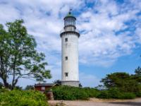 Leuchtturm Holmudden an der Ostspitze der Insel Fårö